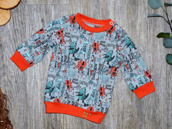 Pulli Classic "Little Monster" in Grau - Gr. 68