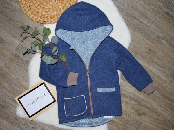 Walkjacke "Cool BÄR" in Jeansblau - Gr. 116 – Bild 5