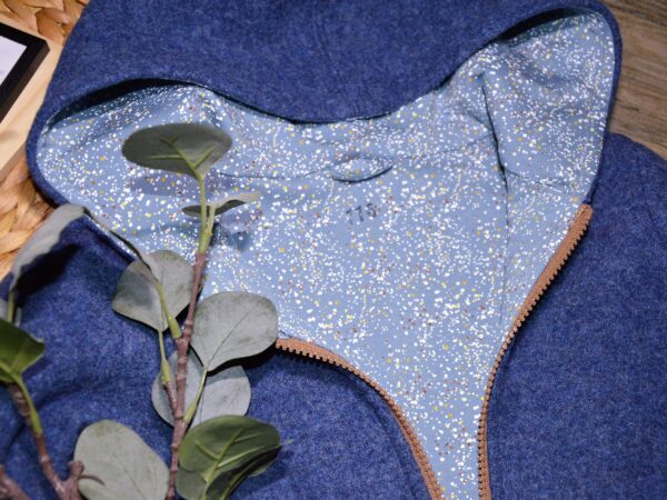 Walkjacke "Cool BÄR" in Jeansblau - Gr. 116 – Bild 3