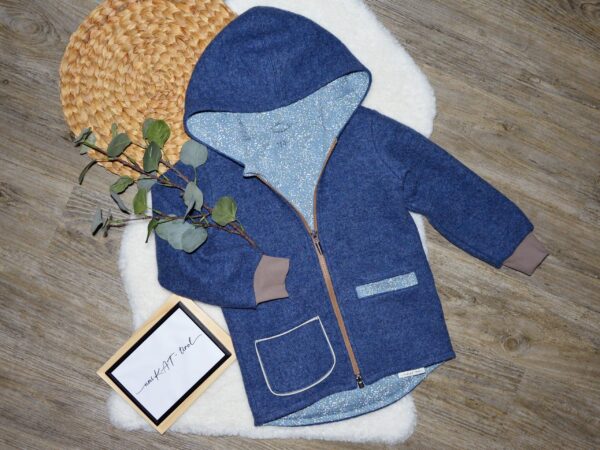 Walkjacke "Cool BÄR" in Jeansblau - Gr. 116
