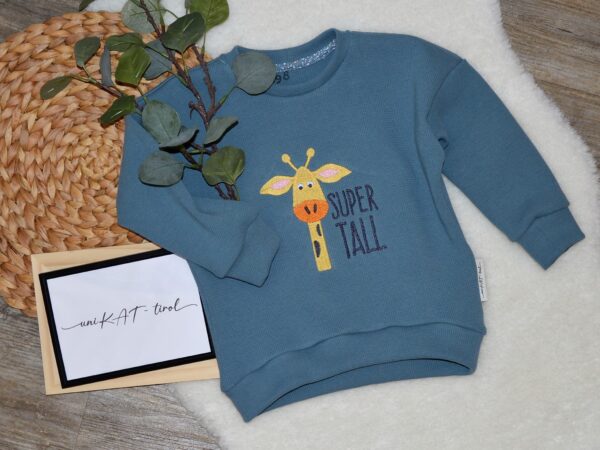 Oversized Sweater "SUPER TALL" in Rauchblau- Gr. 98