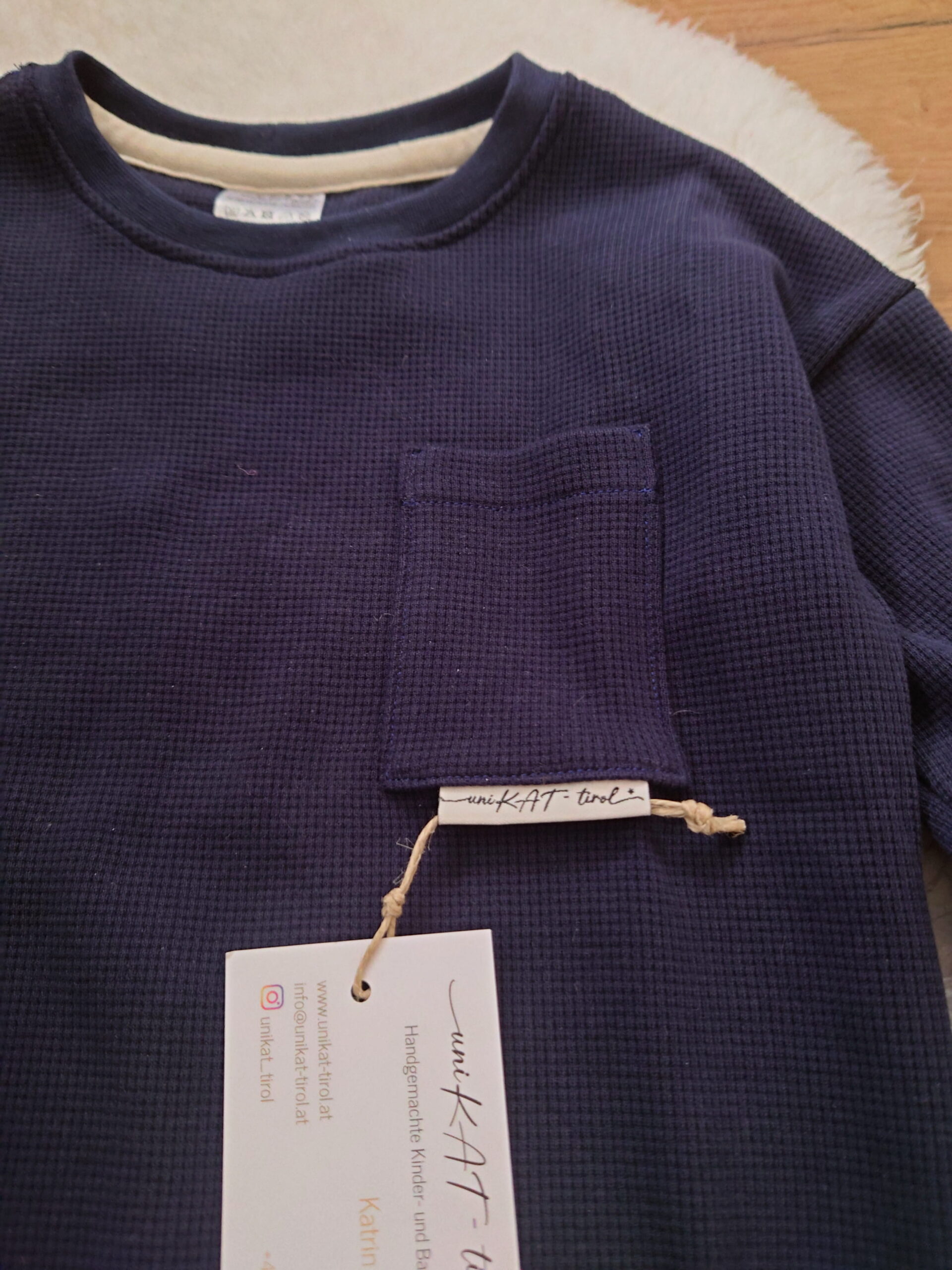 Waffelstrick-Pulli „Midnight Blue“ 💙🌙 - Gr. 86 – Bild 2