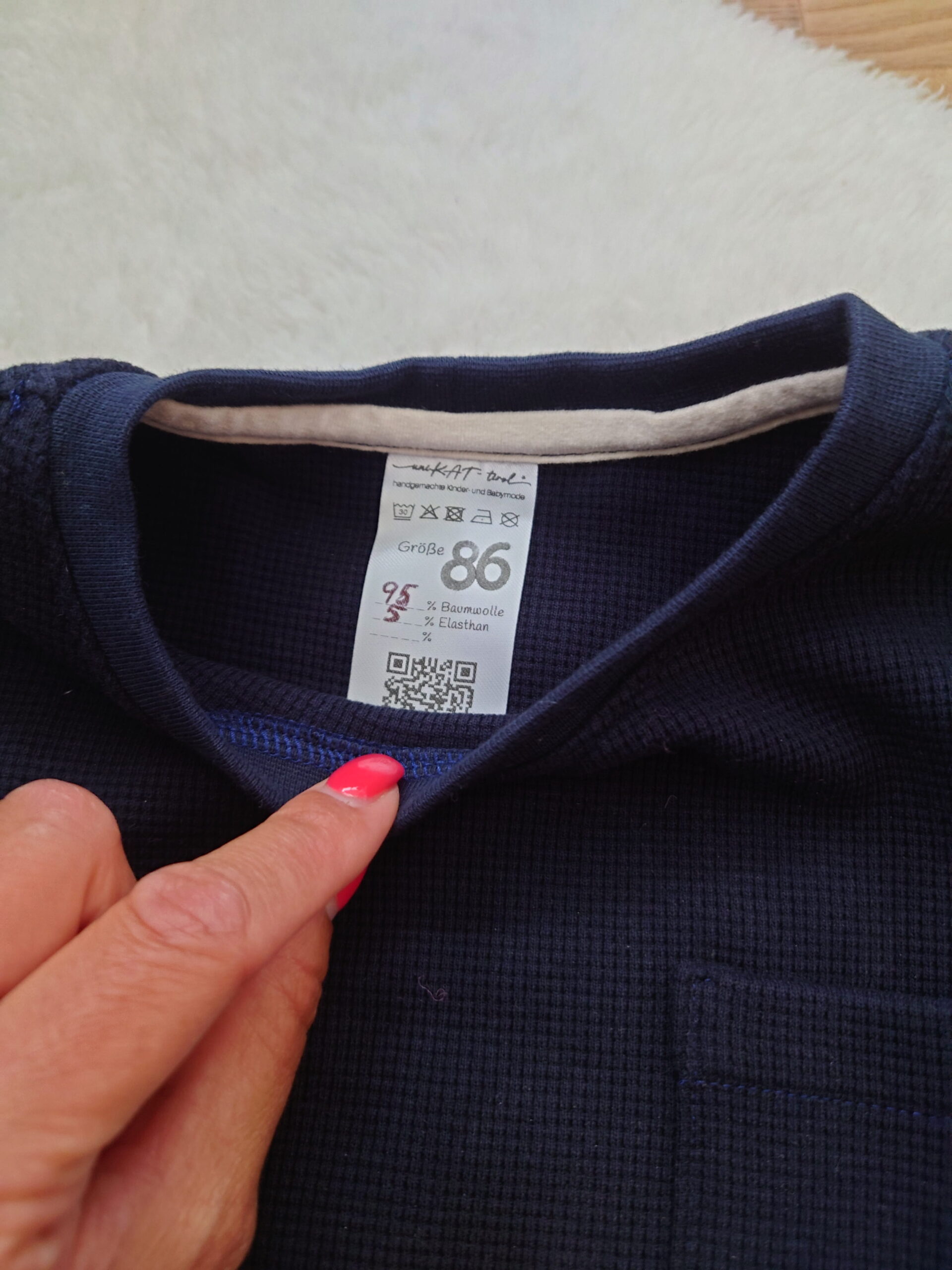 Waffelstrick-Pulli „Midnight Blue“ 💙🌙 - Gr. 86 – Bild 3