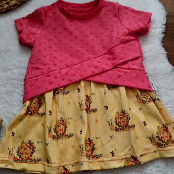 Jersey-Kleid „Pinker Schneckentraum“ 🌸🐌 - Gr.92