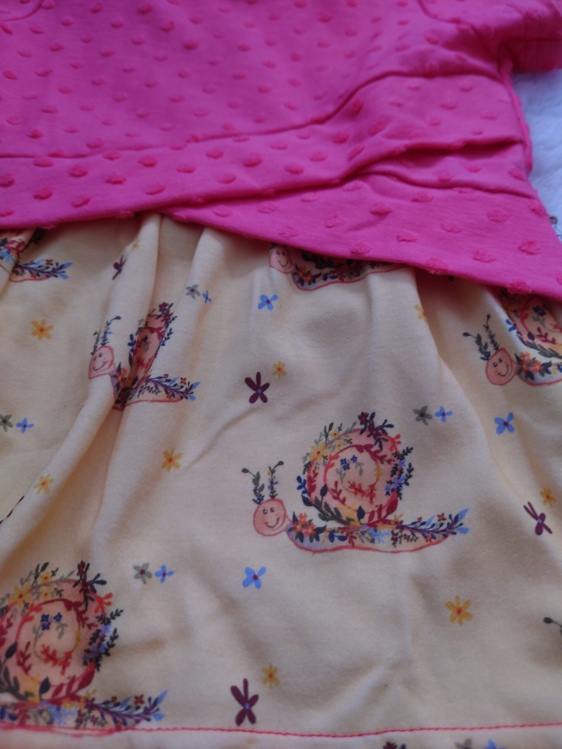 Jersey-Kleid „Pinker Schneckentraum“ 🌸🐌 - Gr.92 – Bild 3