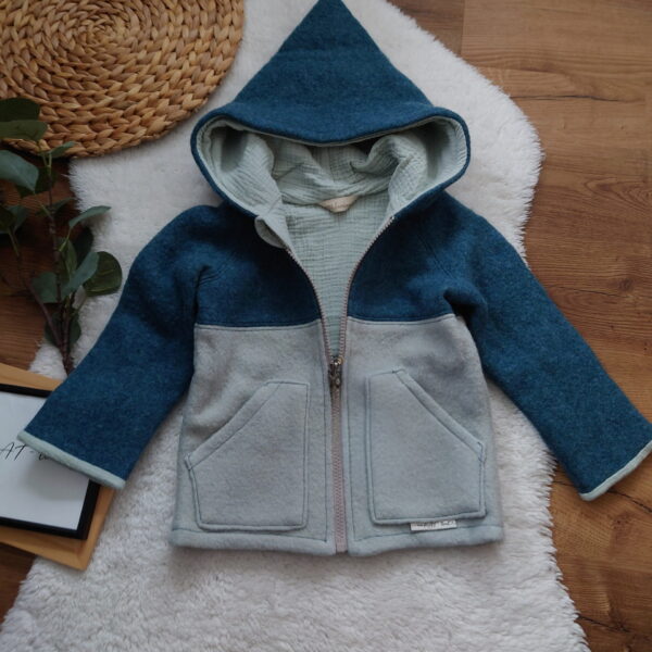 Walkjacke „Colorblocking Petrol & Mint“ 🧥🌲 - Gr. 92