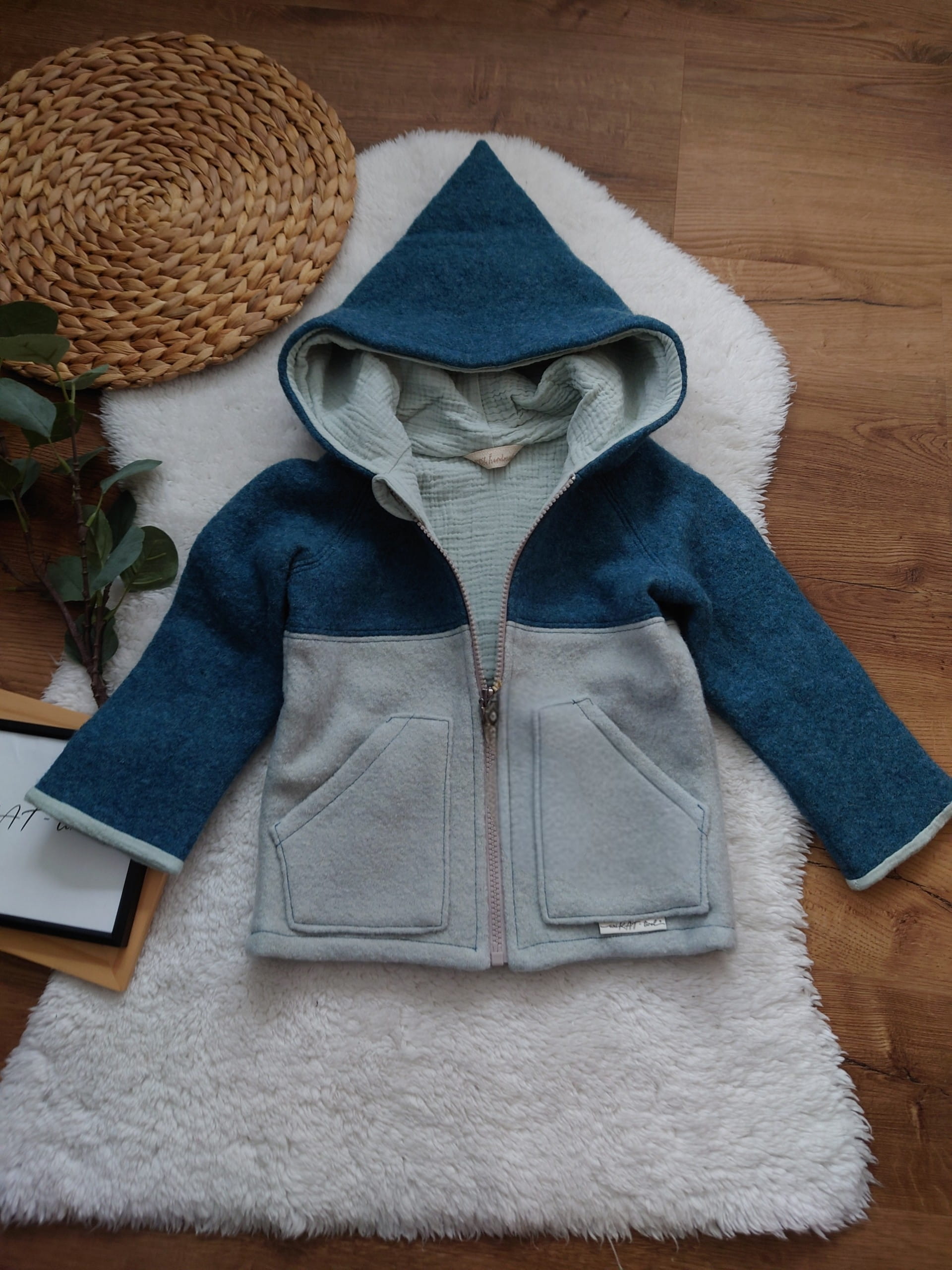 Walkjacke „Colorblocking Petrol & Mint“ 🧥🌲 - Gr. 92