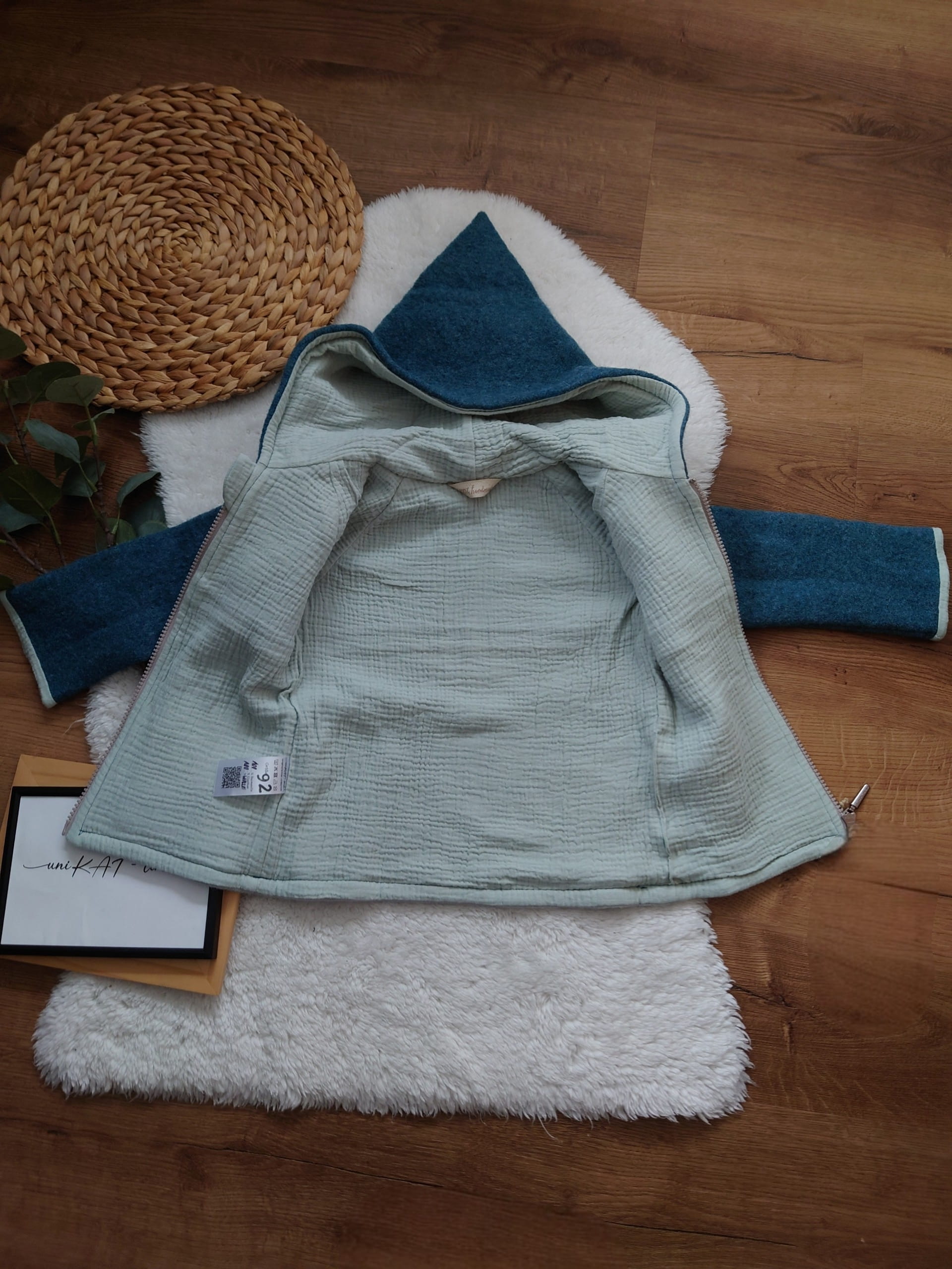 Walkjacke „Colorblocking Petrol & Mint“ 🧥🌲 - Gr. 92 – Bild 4